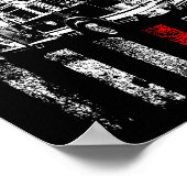 Fireman American Flag Thin Red Line Firefighter  Poster (Hoek)