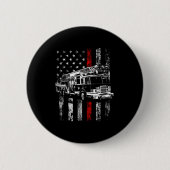 Fireman American Flag Thin Red Line Firefighter Ronde Button 5,7 Cm (Voorkant)