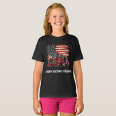 Fireman American Flag Thin Red Line Firefighter T-shirt (Voorkant volledig)