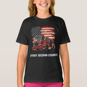 Fireman American Flag Thin Red Line Firefighter T-shirt