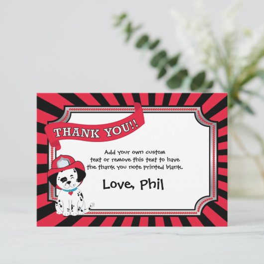 Fireman bedankt kaarten (Staand voorkant)