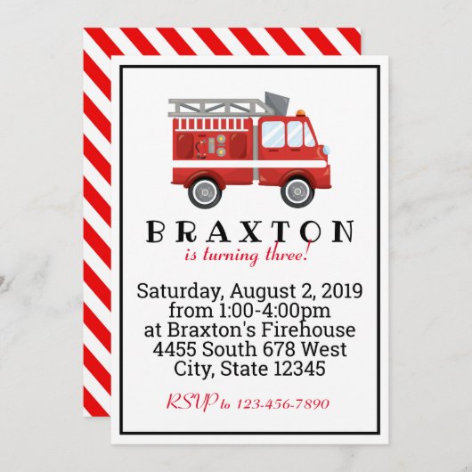 Fireman Birthday Kaart (Voorkant / Achterkant)