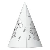 Fireman Birthday Party - Kleur uw eigen Pet Feesthoedjes (Achterkant)