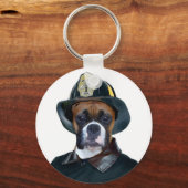 Fireman boxer dog sleutelhanger (Voorkant)