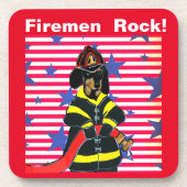 FIREMAN DACHSHUND BIER ONDERZETTER (Voorkant)