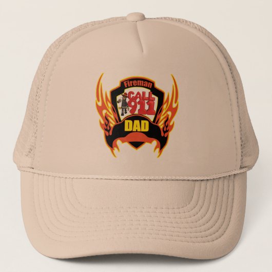 Fireman Dad Fathers Day Gifts Trucker Pet (Voorkant)