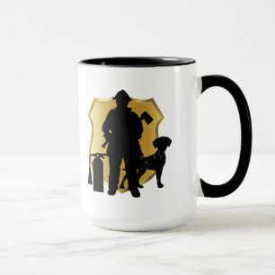 Fireman Dalmatian Silhouette Coffee Mok