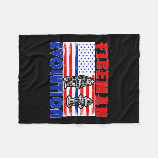 Fireman Evolution Fireman Gift Proud Firefighter Q Fleece Deken (Voorkant (Horizontaal))