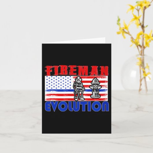 Fireman Evolution Fireman Gift Proud Firefighter Q Kaart (Gele Bloem)