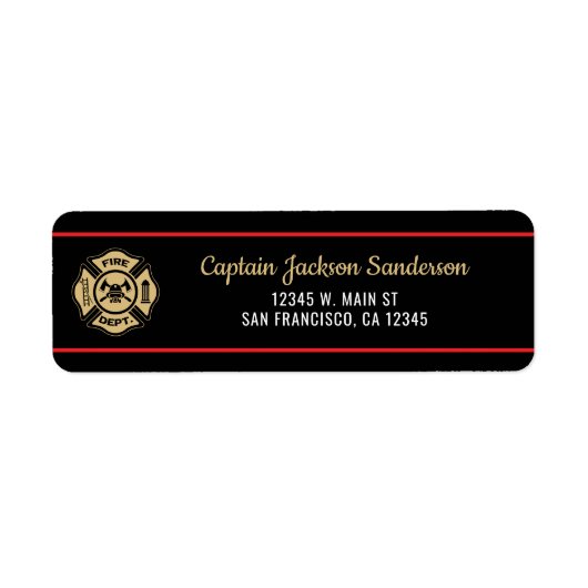 Fireman Fire Department Firefighter Address Etiket (Voorkant)