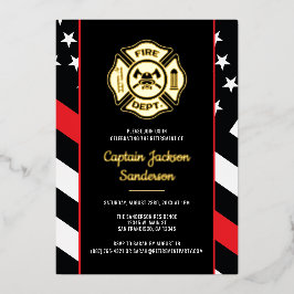 Fireman Fire Department Firefighter Retirement Folie Uitnodiging