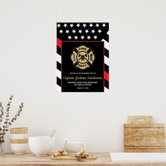 Fireman Fire Department Firefighter Retirement Poster (Keuken)