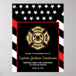 Fireman Fire Department Firefighter Retirement Poster