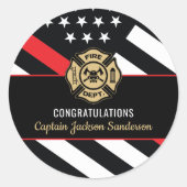 Fireman Fire Department Firefighter Retirement Ronde Sticker (Voorkant)