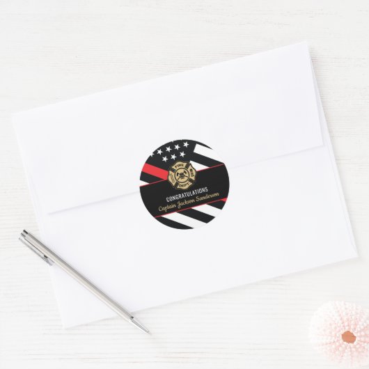 Fireman Fire Department Firefighter Retirement Ronde Sticker (Envelop)