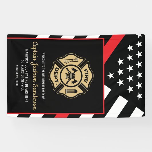 Fireman Fire Department Firefighter Retirement Spandoek (Horizontaal)