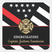 Fireman Fire Department Firefighter Retirement Vierkante Sticker (Voorkant)