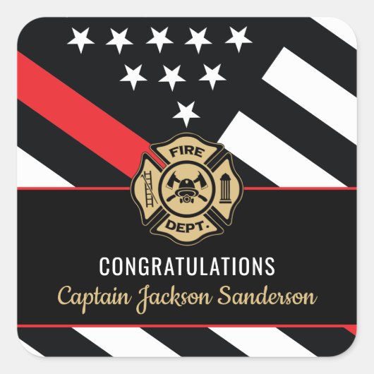 Fireman Fire Department Firefighter Retirement Vierkante Sticker (Voorkant)