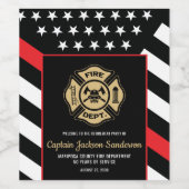 Fireman Fire Department Firefighter Retirement Wijn Etiket (Enkel label)