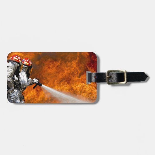 Fireman Fire Flame Rescue Destiny Digital Bagagelabel (Voorkant horizontaal)