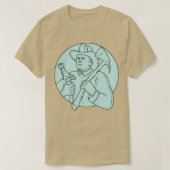 Fireman Firefighter Ax-slang Mono line T-shirt (Design voorkant)