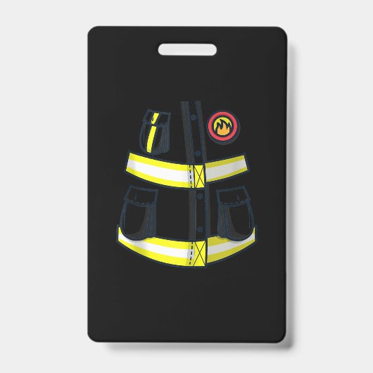 Fireman Firefighter Costume Halloween Badge (Voorzijde)