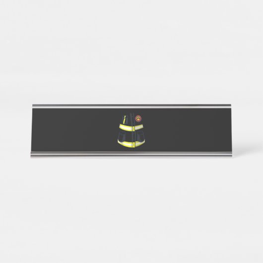 Fireman Firefighter Costume Halloween Bureau Naambordje (Voorkant)