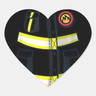 Fireman Firefighter Costume Halloween Easy Cosplay Hart Sticker