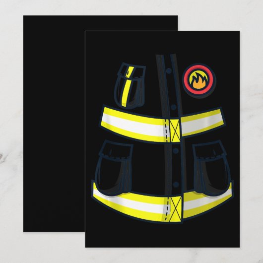Fireman Firefighter Costume Halloween Easy Cosplay Kaart (Voorkant / Achterkant)