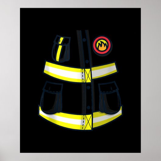 Fireman Firefighter Costume Halloween Poster (Voorkant)