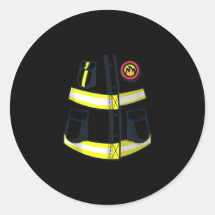 Fireman Firefighter Costume Halloween Ronde Sticker