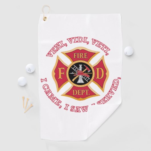 FIREMAN FIREFIGHTER GOLF TOWEL GOLFHANDDOEK (Insitu)