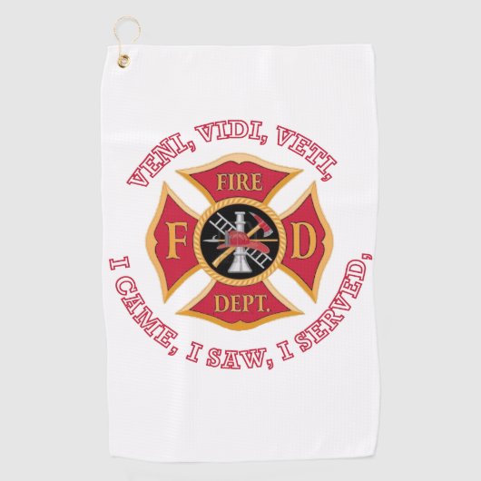 FIREMAN FIREFIGHTER GOLF TOWEL GOLFHANDDOEK (Voorkant)