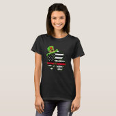 Fireman Firefighter Shamrock Thin Red Line St. Pat T-shirt (Voorkant volledig)