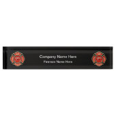 Fireman Firehouse Desk Naam Bord Naambordje (Voorkant)