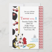 Fireman First Birthday Invitation Kaart (Voorkant)