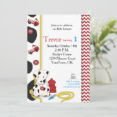 Fireman First Birthday Invitation Kaart (Staand voorkant)
