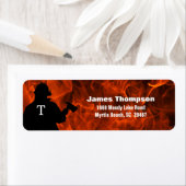 Fireman Flame Background Return Address Label (Insitu)