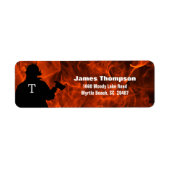 Fireman Flame Background Return Address Label (Voorkant)