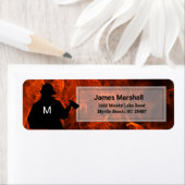 Fireman Flame Background Return Address Label (Insitu)