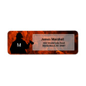 Fireman Flame Background Return Address Label (Voorkant)