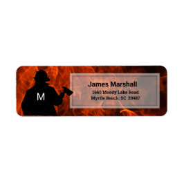 Fireman Flame Background Return Address Label