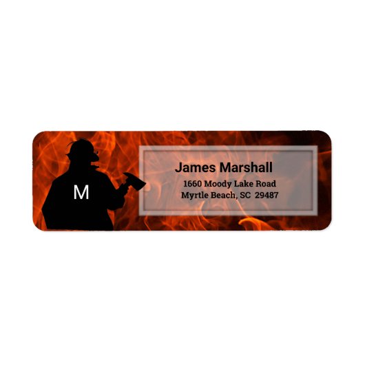 Fireman Flame Background Return Address Label (Voorkant)