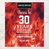 Fireman Flame Cheers to Year Wine Label Wijn Etiket (Enkel label)