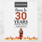 Fireman Flame Cheers to Year Wine Label Wijn Etiket (Enkel label)