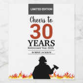 Fireman Flame Cheers tot Jaar Wijn Etiket (Enkel label)