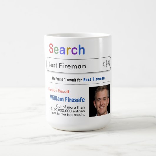 Fireman Funny Custom Best Search Gift Mok (Center)