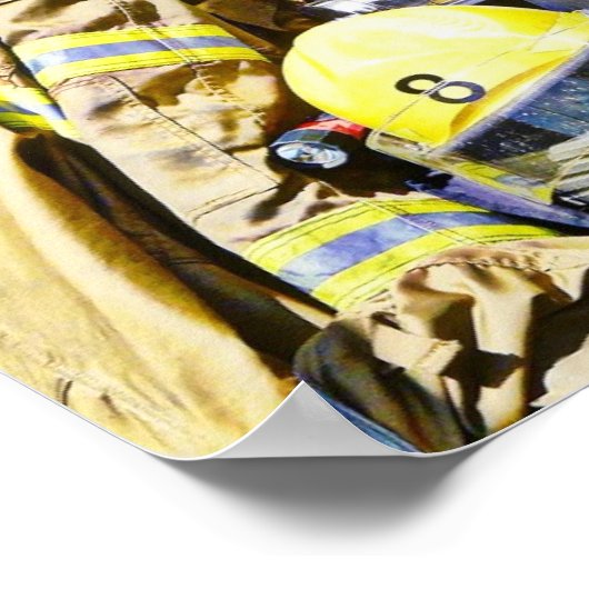 Fireman Gear en Truck Poster (Hoek)