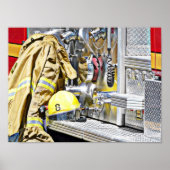 Fireman Gear en Truck Poster (Voorkant)