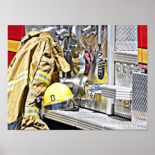 Fireman Gear en Truck Poster (Voorkant)